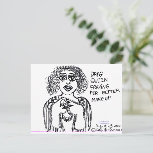 Belemmering koningin die op een betere machine zoe briefkaart (Staand voorkant)