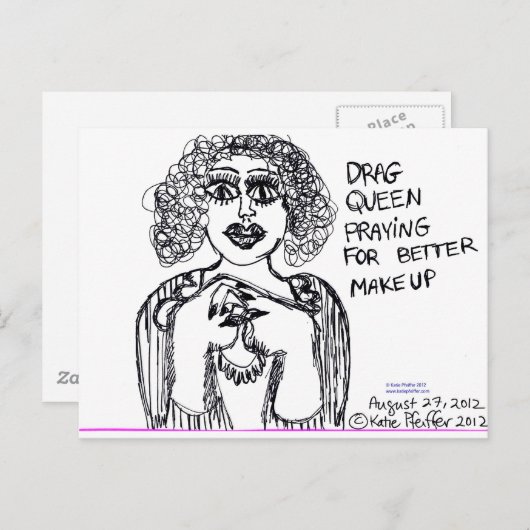 Belemmering koningin die op een betere machine zoe briefkaart (Voorkant / Achterkant)