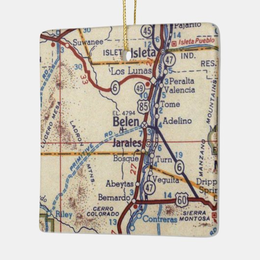 Belen New Mexico Map Keramisch Ornament (Links)