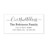 belettering script nieuw adres modern elegant  zelfinktende stempel (Design)