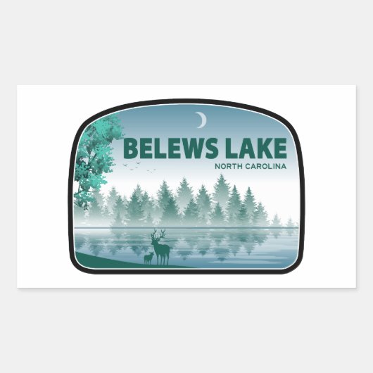 Belews Lake North Carolina Deer Rechthoekige Sticker (Voorkant)