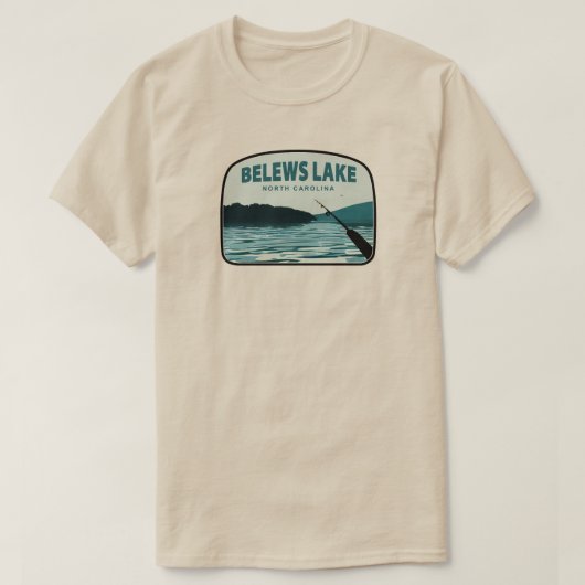 Belews Lake North Carolina Gevist Rod T-shirt (Design voorkant)