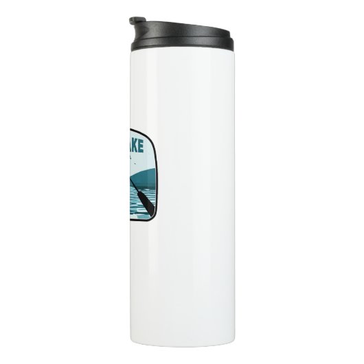 Belews Lake North Carolina Gevist Rod Thermosbeker (Geroteerd rechts)