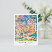 Belfast Castle Ireland Travel Waterverf Sketch Briefkaart (Staand voorkant)