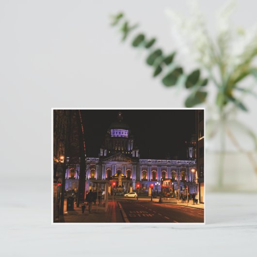 Belfast City Hall in Night Briefkaart (Staand voorkant)