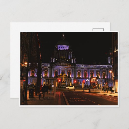 Belfast City Hall in Night Briefkaart (Voorkant / Achterkant)