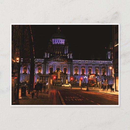 Belfast City Hall in Night Briefkaart (Voorkant)