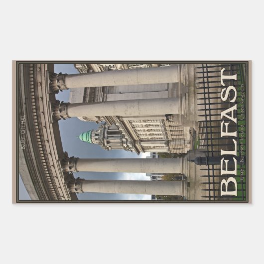 Belfast City Hall Rechthoekige Sticker (Voorkant)
