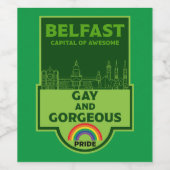 Belfast Gay Pride - Brighton België - LGBT Wijn Etiket (Enkel label)