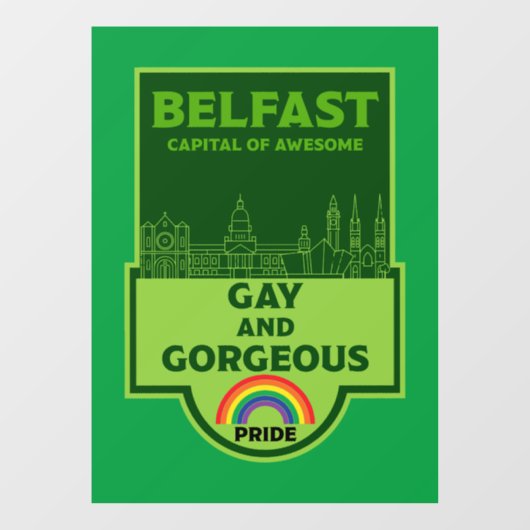Belfast Gay Pride - Brighton Ierland LGBT - Raamsticker (Vel)