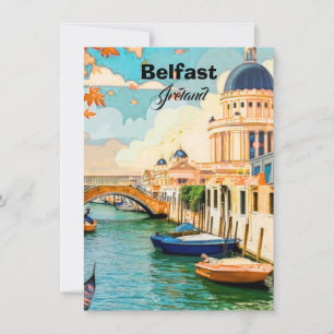 Belfast Ierland Reis Postkaart Kunst, Ierland  Bedankkaart