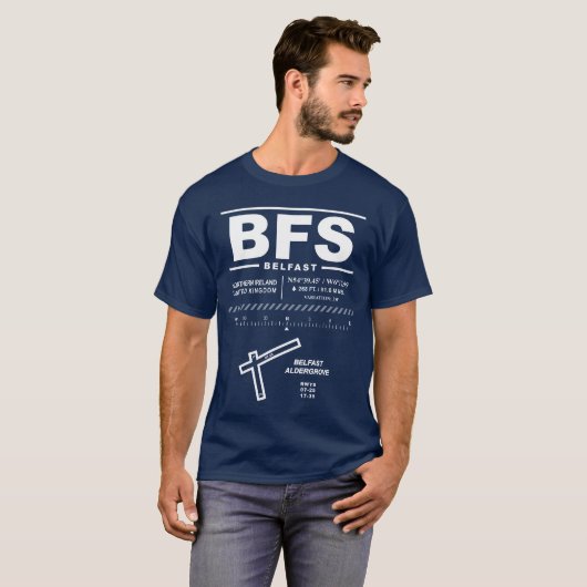 Belfast International Airport BFS T-shirt (Voorkant volledig)