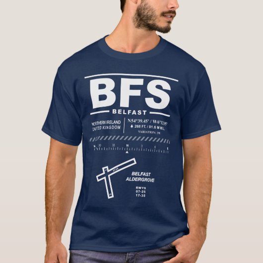 Belfast International Airport BFS T-shirt (Voorkant)