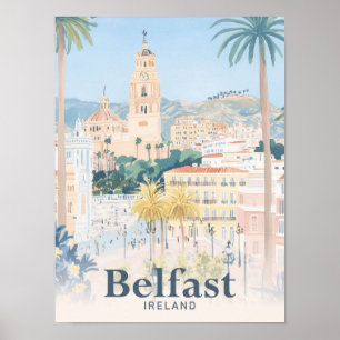 Belfast Ireland Waterverf reisillustratie Poster