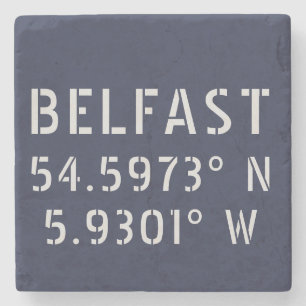 Belfast Latitude Longitude Stenen Onderzetter