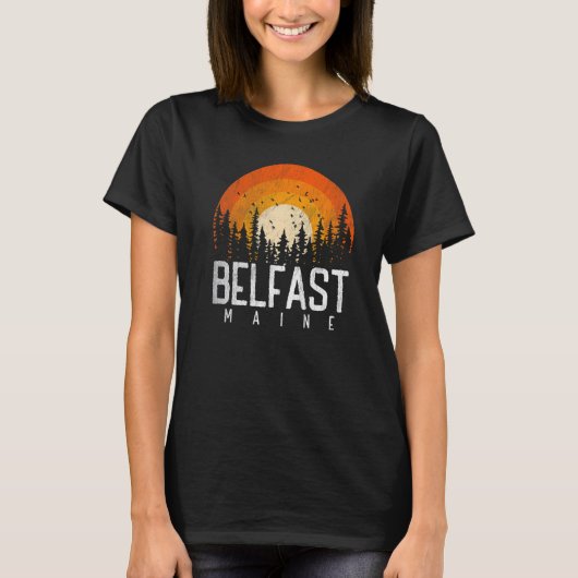 Belfast Maine ME Retro Style  70s 90s T-shirt (Voorkant)
