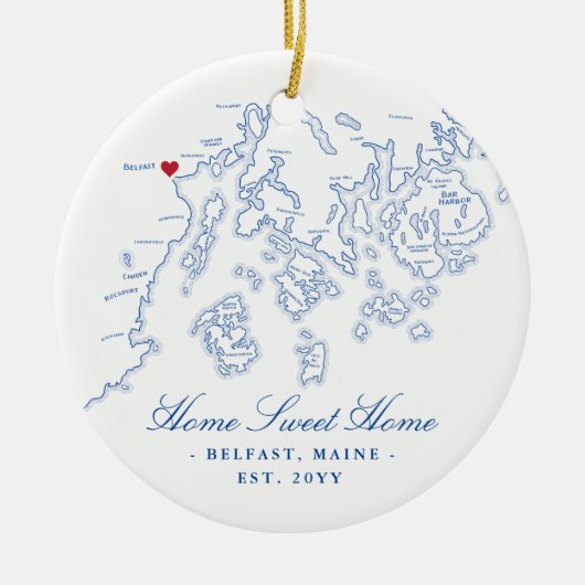 Belfast Maine Ornament - Home Sweet Home (Voorkant)