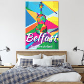 Belfast, Noord-Ierland Oude Reisposter Canvas Afdruk (Insitu (Slaapkamer))