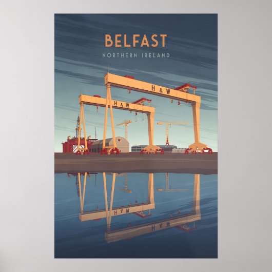 Belfast Noord-Ierland Reisposter Poster (Voorkant)