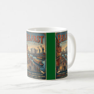 Belfast Noord-Ierland Retro Reisposter Koffiemok