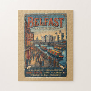 Belfast Noord-Ierland Retro Reisposter Legpuzzel