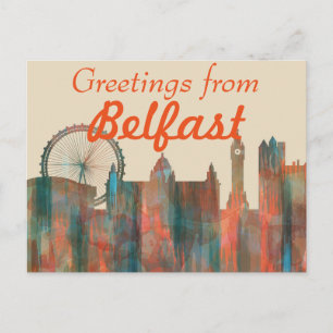 BELFAST, NOORD-IERLAND SKYLINE BRIEFKAART