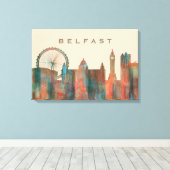 BELFAST, NOORD-IERLAND SKYLINE CANVAS AFDRUK (Insitu (Houten vloer))