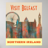 BELFAST, NOORD-IERLAND SKYLINE POSTER (Voorkant)