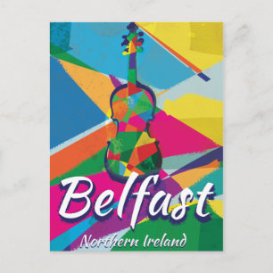 Belfast, Noord-Ierland Vintage Reisposter Briefkaart