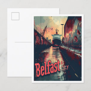 Belfast Noord-Ierland Vintage Travel Illustratie Briefkaart