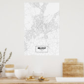 Belfast, Noord-Ierland (zwart op wit) Poster (Keuken)