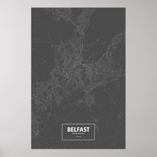 Belfast, Noord-Ierland (zwart wit) Poster