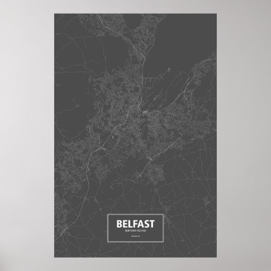 Belfast, Noord-Ierland (zwart wit) Poster (Voorkant)