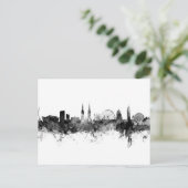 Belfast Northern Ireland Skyline Black White Briefkaart (Staand voorkant)