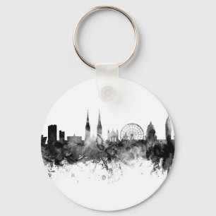 Belfast Northern Ireland Skyline Black White Sleutelhanger