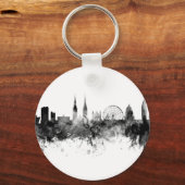 Belfast Northern Ireland Skyline Black White Sleutelhanger (Voorkant)