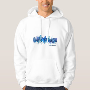 Belfast Northern Ireland Skyline Blue Hoodie