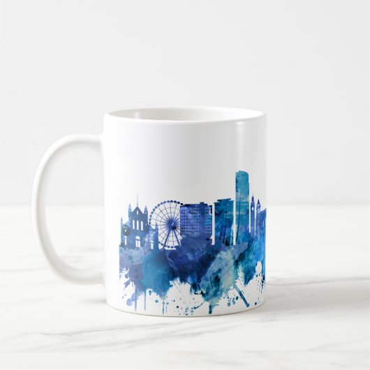 Belfast Northern Ireland Skyline Blue Koffiemok (Links)