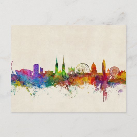 Belfast Northern Ireland Skyline Briefkaart (Voorkant)