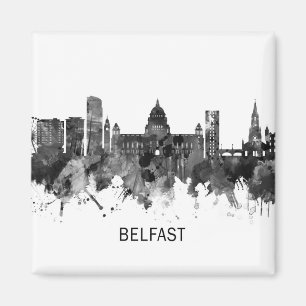 Belfast Northern Ireland Skyline BW Magneet