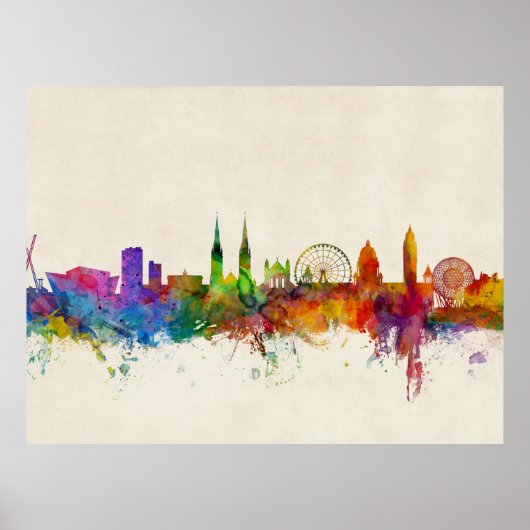 Belfast Northern Ireland Skyline Poster (Voorkant)