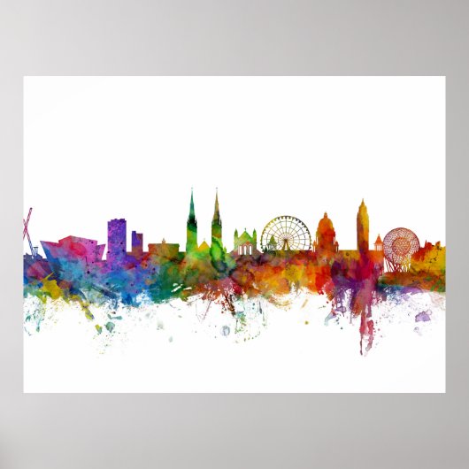 Belfast Northern Ireland Skyline Poster (Voorkant)