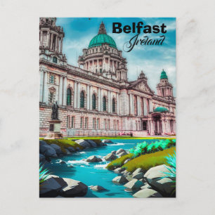 Belfast Reisposter Noord-Ierland Wandkunst Ci Uitnodiging Briefkaart