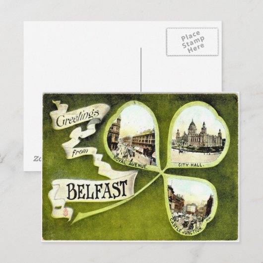  Belfast shamrock briefkaart (Voorkant / Achterkant)