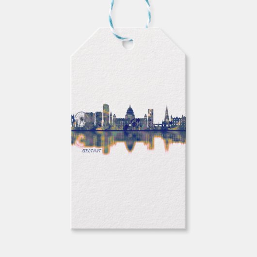Belfast Skyline Cadeaulabel (Voorkant)