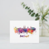 Belfast skyline in waterverf briefkaart (Staand voorkant)