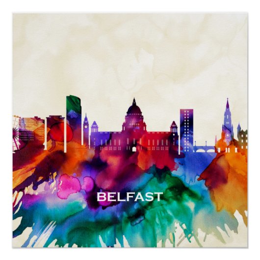 Belfast Skyline Perfect Poster (Voorkant)