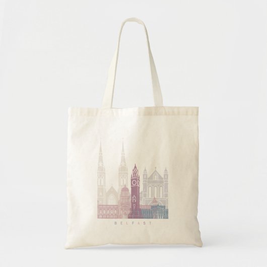 BELFAST SKYLINE POSTER PASTEL TOTE BAG (Voorkant)