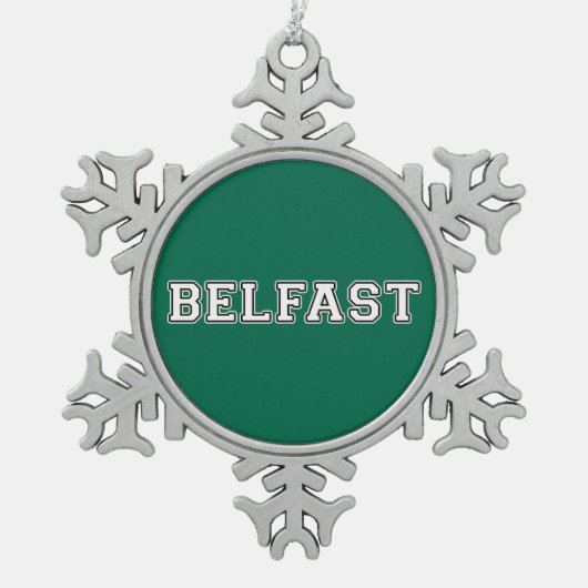 Belfast Tin Sneeuwvlok Ornament (Voorkant)