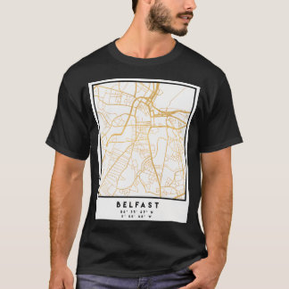 Belfast Verenigd Koninkrijk Stadsplattegrond Kunst T-shirt